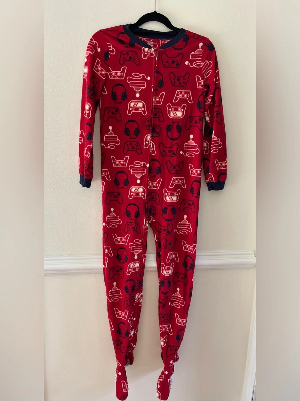 Carter's Red Gamer Print Footed One-Piece Pajama